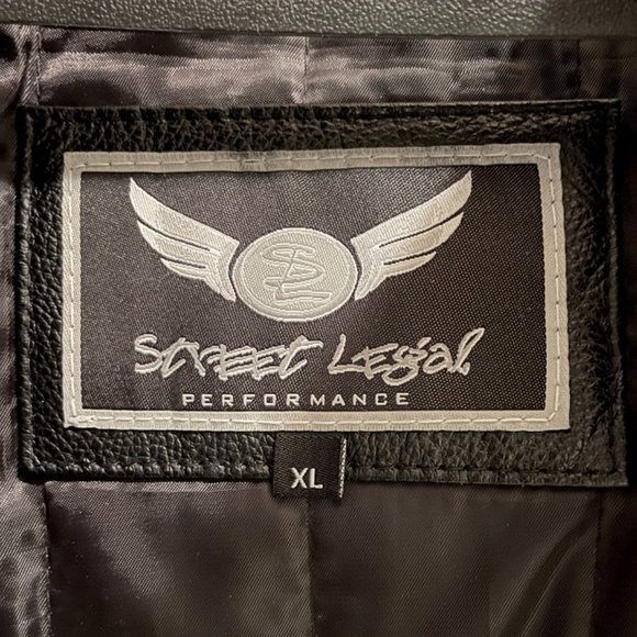 Leather Motorcycle Jacket Black XL - Picture 3 of 4